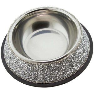 NEW Sparkling Bling Swarovski Crystal Rhinestone Stainless Pet Bowl: Cat…